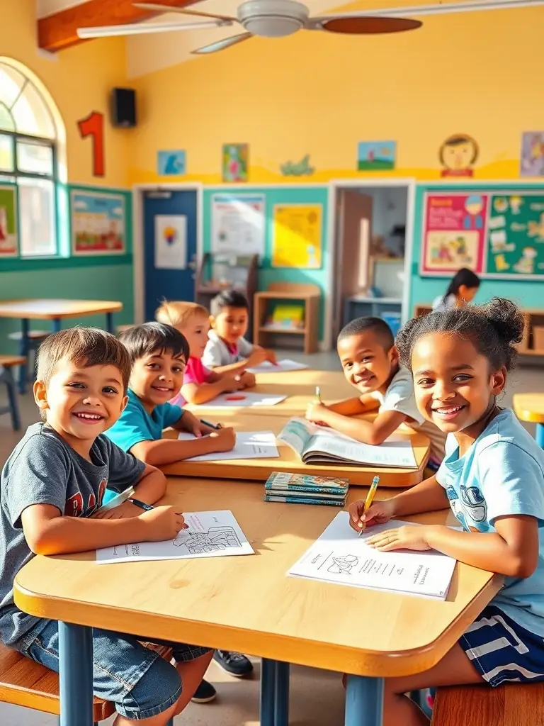 A photograph of children participating in a reading session at the LE PAVE community library, showcasing the joy of reading and learning.